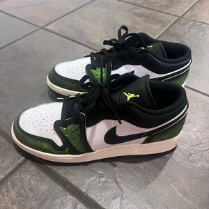 Nike Jordan 1 Low SE Wear Away Black/Electric Green Sneakers